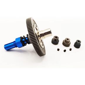 Steel 91T 48DP Spur Gear Slipper Clutch Set Differential Gear and 21T 19T 17T Pinions Gear Set ARA311030 for Arrma Senton MEGA 550 Granite MEGA 550 Typhon MEGA 550 Upgrade Parts (Dark Blue)