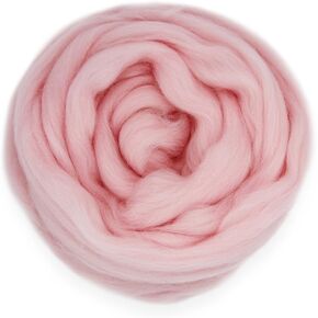 Merino Wool Roving Top - 21um Needle Felting DIY Craft Materials (-3.5OZ) (BleachWhite)