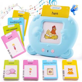 Talking Flash Cards for Toddlers 1-3 Years, 224 Sight Words, Autism Sensory Toys for Autistic Children,Learning Montessori Toys, Educational Preschool Gifts for Kids Ages 2-4