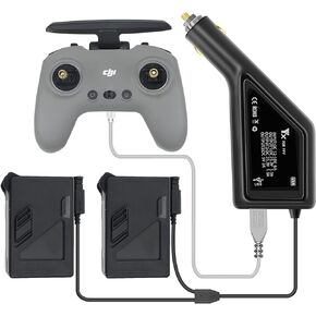 Hanatora 3 in 1 Battery Car Charger for DJI FPV Drone and Remote Controller,Charge Two Battery 12v DC Multi Rapid Charging Hub Accessories in Kuwait