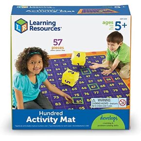 Learning Resources Hundred Activity Mat - 57 Pieces, Ages 5+ Math Learning Games for Kids, Educational and Fun Games for Kids in Kuwait