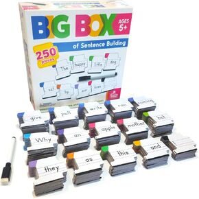 Carson Dellosa 250-Piece Big Box of Sentence Building for Kids, Sight Word Game with Color-Coded Sight Words and Punctuation Cards for Building Sentence Strips, Speech Therapy Toys for Toddlers in Kuwait