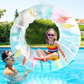 ALLADINBOX Inflatable Roller Float, 40" Colorful Water Wheel, Swimming Pool Rainbow Roller Toy for Kids and Adults Outdoors, Recommended Age 3 Years+ in Kuwait