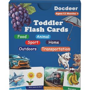 Docdeer Toddler Kids Flash Cards Ages 1 2 3 4- Learn Alphabet Number Shape Body - Learning Flash Cards Activities for Toddlers and Preschool