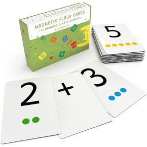Attractivia Magnetic Number Flash Cards - Large 0-25 Math Cards, Early Addition and Subtraction, Multiplication, Division and Symbols, for Classroom Teachers, Homeschool, Toddlers, Kids and Adults