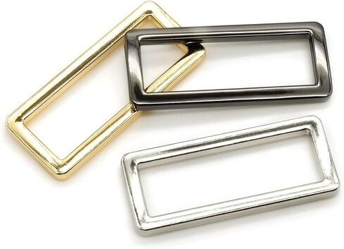 Asamuyu 18 Pieces Rectangle Rings Buckle Metal Rectangular Buckle Loop Square Strap Webbing Belt Rings in Saudi Arabia