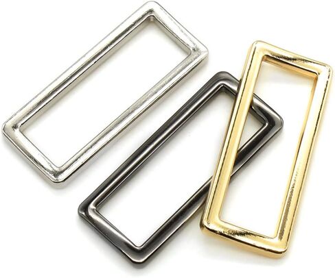 Asamuyu 18 Pieces Rectangle Rings Buckle Metal Rectangular Buckle Loop Square Strap Webbing Belt Rings in Saudi Arabia