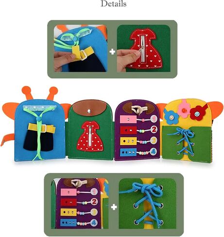 كتاب الأنشطة الهادئة للزرافة، 8 مهارات أساسية. كتاب مشغول للأطفال الصغار، لعبة حسية للأطفال الصغار. تنمية المهارات الحركية والمعرفية والحسية. كتاب السيارة المزدحمة مثالي للسفر. حقيبة ظهر الزرافة in Kuwait