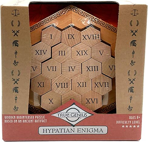 True Genius: Hypatian Enigma - A Number Based Roman Mystery, Roman Numeral Brainteaser, Wooden Puzzle, Difficulty Level 5, Project Genius, Ages 8 + in Saudi Arabia