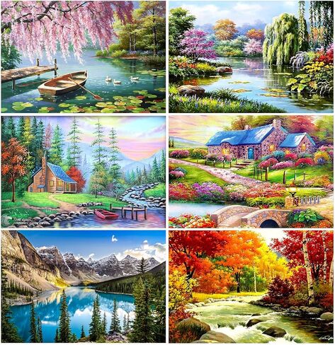 12 حزمة مجموعات اللوحة الماسية للبالغين، الماس الفن الطيور الحيوانات HD قماش DIY 5D الحفر الكامل جولة كريستال حجر الراين جوهرة الفنون النقاط الماس الطلاء الحرفية لديكور جدار المنزل الجديد - 12 × 12 بوصة × 12 قطعة in Kuwait