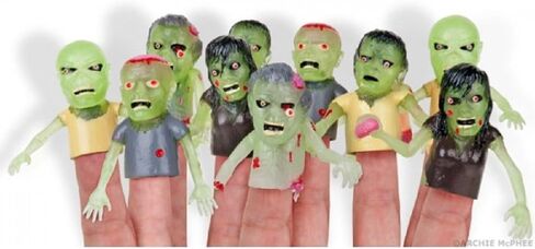 Set of 5 Glow in the Dark Zombie Finger Puppets Halloween Zombies in Saudi Arabia