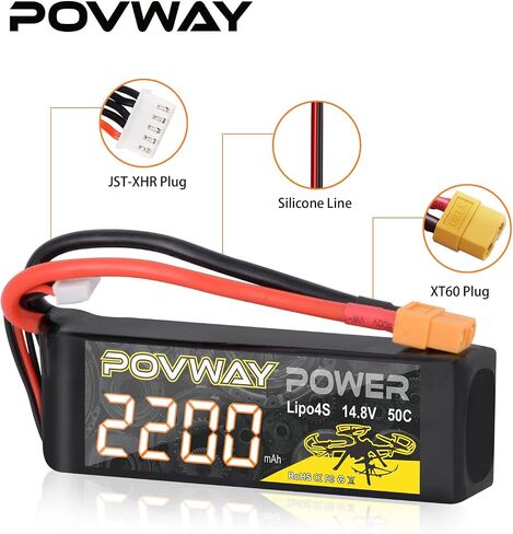 3S 2200mAh LiPo Battery POVWAY 11.1 V 50C RC Battery with T Plug Compatible RC Airplane, RC Helicopter,Drone ect. in Saudi Arabia