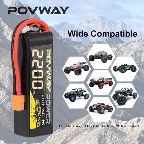 3S 2200mAh LiPo Battery POVWAY 11.1 V 50C RC Battery with T Plug Compatible RC Airplane, RC Helicopter,Drone ect. in Saudi Arabia