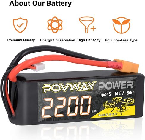 3S 2200mAh LiPo Battery POVWAY 11.1 V 50C RC Battery with T Plug Compatible RC Airplane, RC Helicopter,Drone ect. in Saudi Arabia