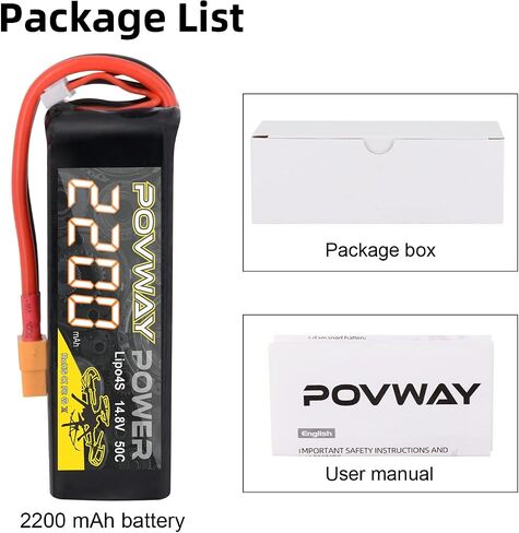 3S 2200mAh LiPo Battery POVWAY 11.1 V 50C RC Battery with T Plug Compatible RC Airplane, RC Helicopter,Drone ect. in Saudi Arabia