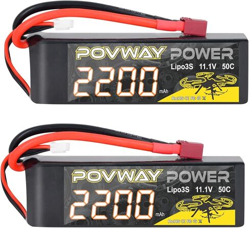 3S 2200mAh LiPo Battery POVWAY 11.1 V 50C RC Battery with T Plug Compatible RC Airplane, RC Helicopter,Drone ect. in Saudi Arabia