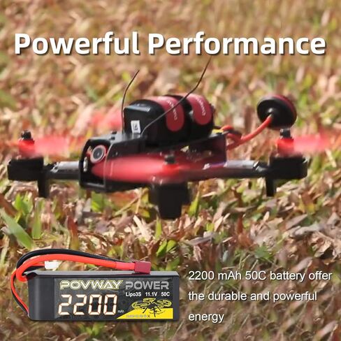 3S 2200mAh LiPo Battery POVWAY 11.1 V 50C RC Battery with T Plug Compatible RC Airplane, RC Helicopter,Drone ect. in Saudi Arabia