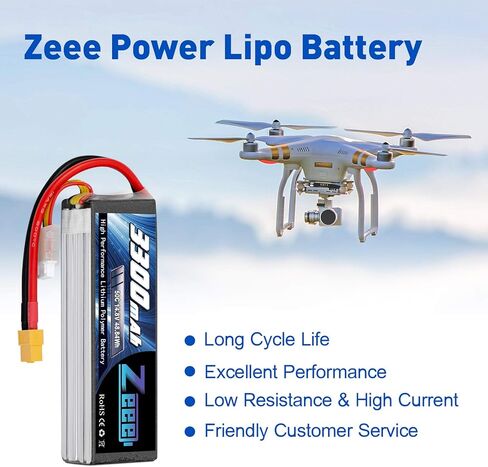 Zeee 14.8V 4S Lipo Battery 50C 3300mAh Soft Case Battery with XT60 Plug for RC Airplane Helicopter RC Boat UAV Drone FPV RC Car Truck Boat(2 Packs) in Saudi Arabia