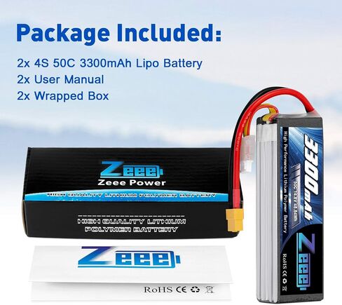 Zeee 14.8V 4S Lipo Battery 50C 3300mAh Soft Case Battery with XT60 Plug for RC Airplane Helicopter RC Boat UAV Drone FPV RC Car Truck Boat(2 Packs) in Saudi Arabia