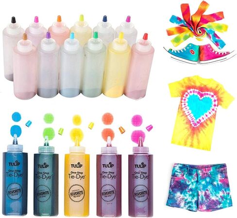 Tulip One-Step Tie-Dye Kit Tulip Fabric 36028 Fdy Super Big 12-Color Tie Dye Kit Bundle, As Detailed in Saudi Arabia