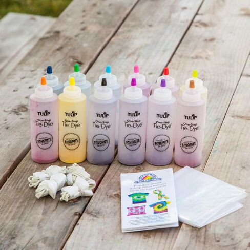 Tulip One-Step Tie-Dye Kit Tulip Fabric 36028 Fdy Super Big 12-Color Tie Dye Kit Bundle, As Detailed in Saudi Arabia