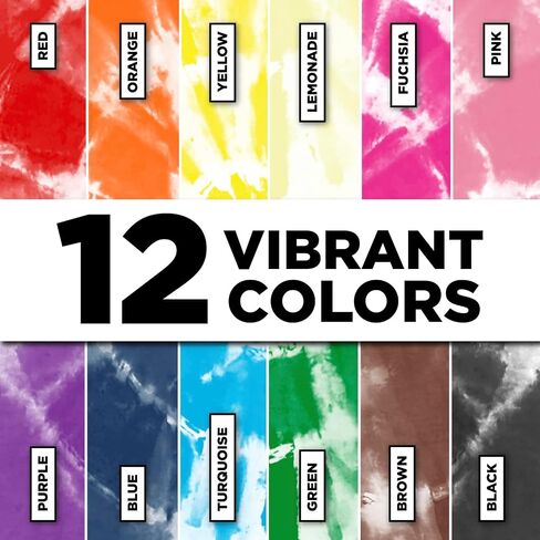 Tulip One-Step Tie-Dye Kit Tulip Fabric 36028 Fdy Super Big 12-Color Tie Dye Kit Bundle, As Detailed in Saudi Arabia