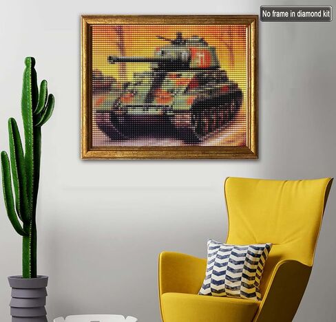 Jungobiu 5D الماس مجموعات الطلاء الدبابات، DIY الماس الفن مجموعات السيارات الطلاء مع الماس الحفر الكامل جولة الكريستال حجر الراين التطريز المستخدمة للمنزل مكتب الجدار الديكور 12X16 بوصة in Kuwait