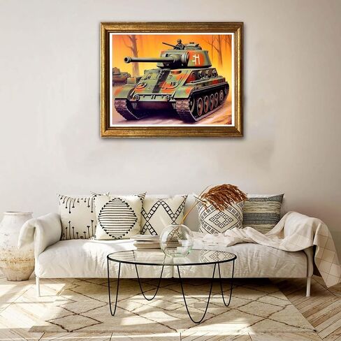 Jungobiu 5D الماس مجموعات الطلاء الدبابات، DIY الماس الفن مجموعات السيارات الطلاء مع الماس الحفر الكامل جولة الكريستال حجر الراين التطريز المستخدمة للمنزل مكتب الجدار الديكور 12X16 بوصة in Kuwait