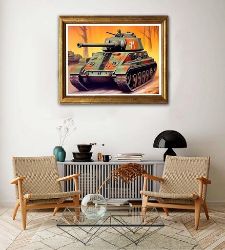 Jungobiu 5D الماس مجموعات الطلاء الدبابات، DIY الماس الفن مجموعات السيارات الطلاء مع الماس الحفر الكامل جولة الكريستال حجر الراين التطريز المستخدمة للمنزل مكتب الجدار الديكور 12X16 بوصة in Kuwait