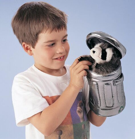 Folkmanis Raccoon In Garbage Can Hand Puppet in Saudi Arabia