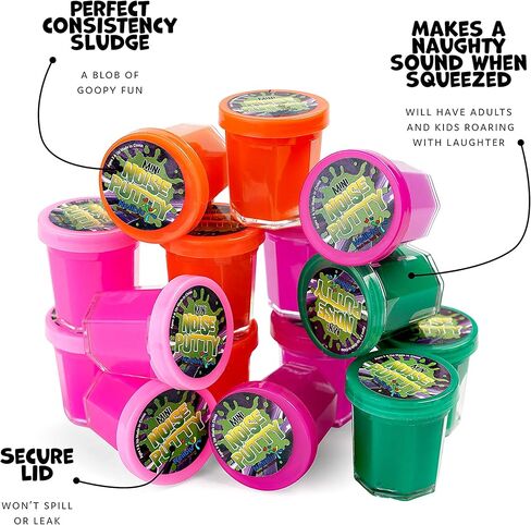 هدايا الحفلات للأطفال - عبوة من 48 قطعة من السلايم للحفلات الكبيرة - 1.5 بوصة - معجون ضوضاء صغير بألوان نيون متنوعة - ألعاب كبيرة - حشوات للجوارب - وهدايا حفلات أعياد الميلاد - عبوة كبيرة مكونة من 4 دزينة in Kuwait