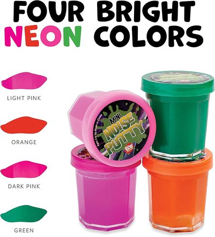 هدايا الحفلات للأطفال - عبوة من 48 قطعة من السلايم للحفلات الكبيرة - 1.5 بوصة - معجون ضوضاء صغير بألوان نيون متنوعة - ألعاب كبيرة - حشوات للجوارب - وهدايا حفلات أعياد الميلاد - عبوة كبيرة مكونة من 4 دزينة in Kuwait