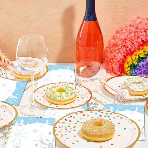 40Pcs Christmas Snowflake Party Napkins Christmas Snowflake Theme Party Paper Napkins Disposable Party Napkins Set Christmas Snowflake Paper Luncheon Napkins Christmas Snowflake Theme Party Supplies in Kuwait