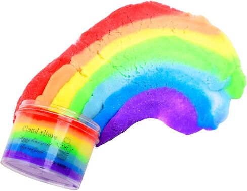 سلايم معطر بألوان قوس قزح، ناعم وغير لزج، لعبة تخفيف التوتر للفتيات والفتيان، سحابة ملونة للأطفال في حفلات عيد الفصح in Kuwait