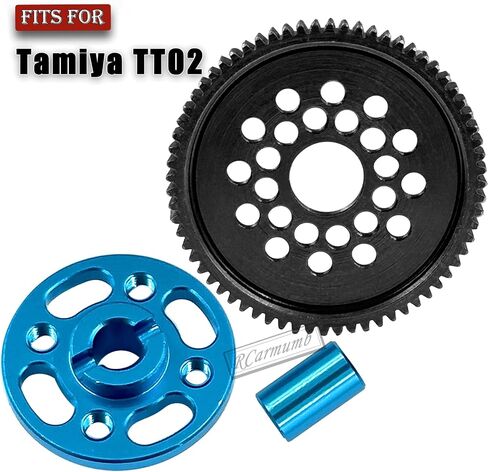 Rcarmumb 68T مجموعة تروس عالية السرعة ترقيات جزء لـ Tamiya TT02,54500 مجموعة تروس 68T من سبائك الألومنيوم تقفز in Saudi Arabia