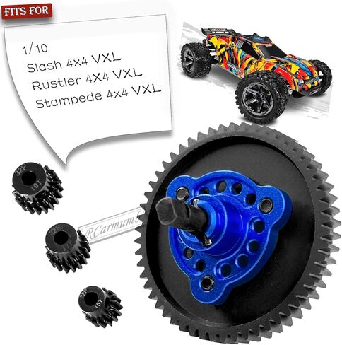 RCarmumb RC 54T Slipper Clutch ترقيات الجزء لـ Slash Stampede Rustler 4X4(VXL)، ترس معدني 54T مع مجموعة تروس Pinions (15T 17T 19T)، مزيل قابض النعال يقفز، #6878، أحمر in Kuwait