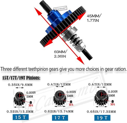 RCarmumb RC 54T Slipper Clutch ترقيات الجزء لـ Slash Stampede Rustler 4X4(VXL)، ترس معدني 54T مع مجموعة تروس Pinions (15T 17T 19T)، مزيل قابض النعال يقفز، #6878، أحمر in Kuwait