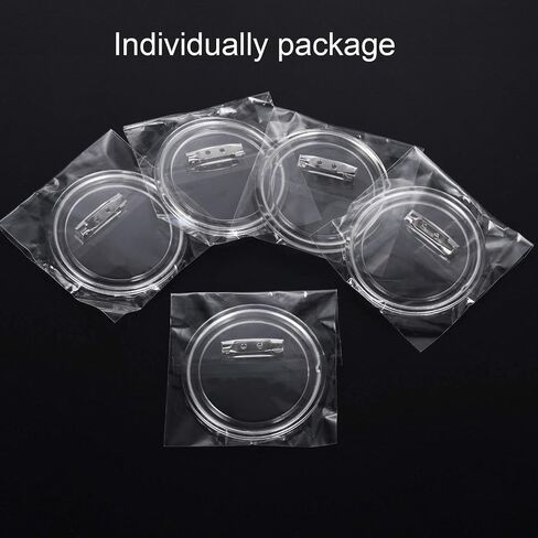 Aboat 25 Sets Design a Button Clear Acrylic Button Badges Kit with Pins for DIY Crafts and Craft Activities (2.36 Inch) in Kuwait