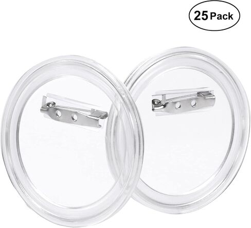 Aboat 25 Sets Design a Button Clear Acrylic Button Badges Kit with Pins for DIY Crafts and Craft Activities (2.36 Inch) in Kuwait