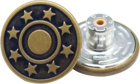 اف اند جي مجموعة ازرار جينز بديلة مضادة للنحاس مقاس 18 ملم مكونة من 25 قطعة للقمصان والجينز والحمالات والجاكيتات والحقائب والحرف الجلدية والاقمشة الثقيلة الاخرى in Kuwait