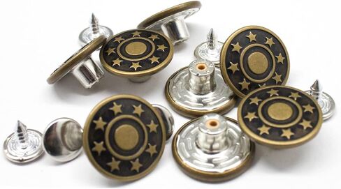 اف اند جي مجموعة ازرار جينز بديلة مضادة للنحاس مقاس 18 ملم مكونة من 25 قطعة للقمصان والجينز والحمالات والجاكيتات والحقائب والحرف الجلدية والاقمشة الثقيلة الاخرى in Kuwait