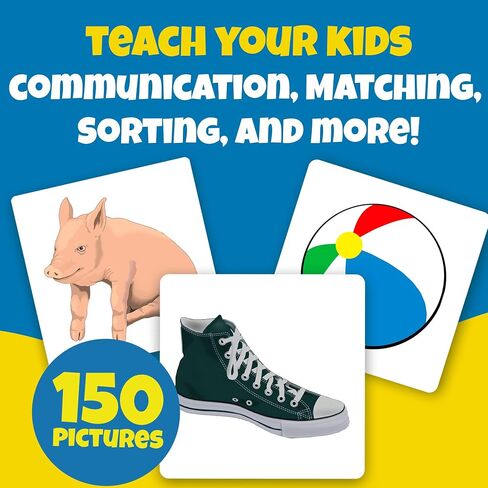 ThinkPsych First Nouns Picture Play Cards | Award Winning | 4 Fun Games & 150 Picture Cards for Speech Development | Autism and Speech Therapy Materials | Best Flash Cards for Toddlers and Homeschool in Saudi Arabia