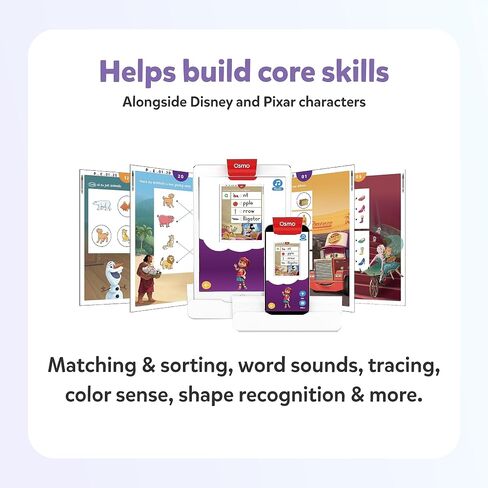 BYJU’S Learning: Disney, 1st Grade Premium Edition (App + 8 Workbooks) Ages 5-7, Featuring Disney & Pixar Characters - Learn Reading, Addition/Subtraction, Writing & Phonics - Osmo Fire base included in Saudi Arabia