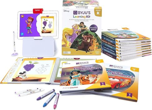 BYJU’S Learning: Disney, 1st Grade Premium Edition (App + 8 Workbooks) Ages 5-7, Featuring Disney & Pixar Characters - Learn Reading, Addition/Subtraction, Writing & Phonics - Osmo Fire base included in Saudi Arabia