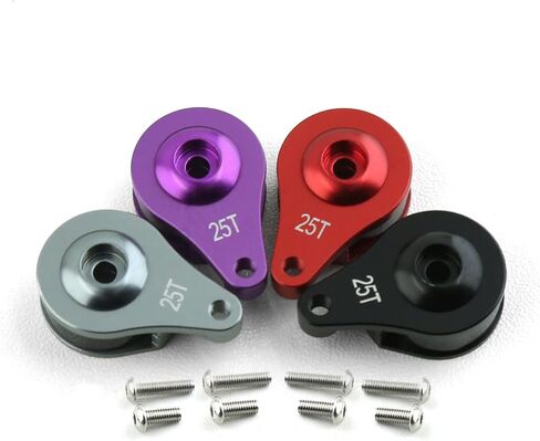 2 Sets Aluminum 25T Servo Saver 1 Hole Adjustable Hi-Torque Servo Horn for 1/10 SCX10 Capra TRX4 TRX6 RC Car Crawler Boat Parts (Titanium) in Saudi Arabia