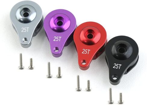 2 Sets Aluminum 25T Servo Saver 1 Hole Adjustable Hi-Torque Servo Horn for 1/10 SCX10 Capra TRX4 TRX6 RC Car Crawler Boat Parts (Titanium) in Saudi Arabia