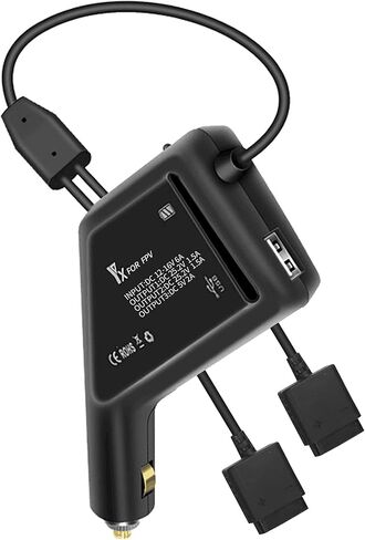 Hanatora 3 in 1 Battery Car Charger for DJI FPV Drone and Remote Controller,Charge Two Battery 12v DC Multi Rapid Charging Hub Accessories in Saudi Arabia