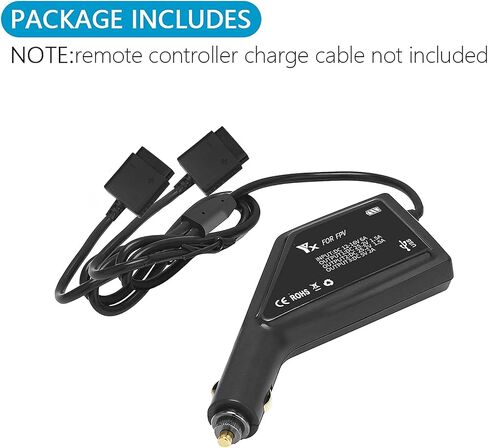 Hanatora 3 in 1 Battery Car Charger for DJI FPV Drone and Remote Controller,Charge Two Battery 12v DC Multi Rapid Charging Hub Accessories in Saudi Arabia
