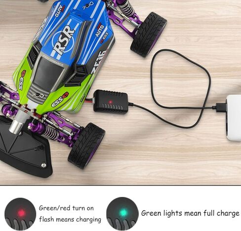 بطارية ليثيوم بوليمر مطورة 7.4 فولت 2 ثانية 2 امبير شاحن سريع للعبة قارب روك كرولر درون كوادكوبتر من منظور الشخص الاول، كيبل شاحن مع قابس موصل XH-3P متوافق مع مسدس كرة الماء الكهربائي سبلاتربول 7.4 in Kuwait