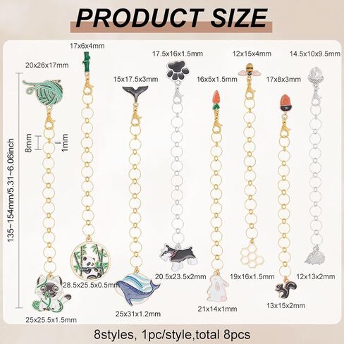 BENECREAT 11Pcs Stitch Marker Charms, Sheep Alloy Enamel Charm Locking Stitch Markers Acrylic Number Bead Knitting Row Counter Chains with Claw Clasps for Knitting Weaving Sewing Accessories in Kuwait